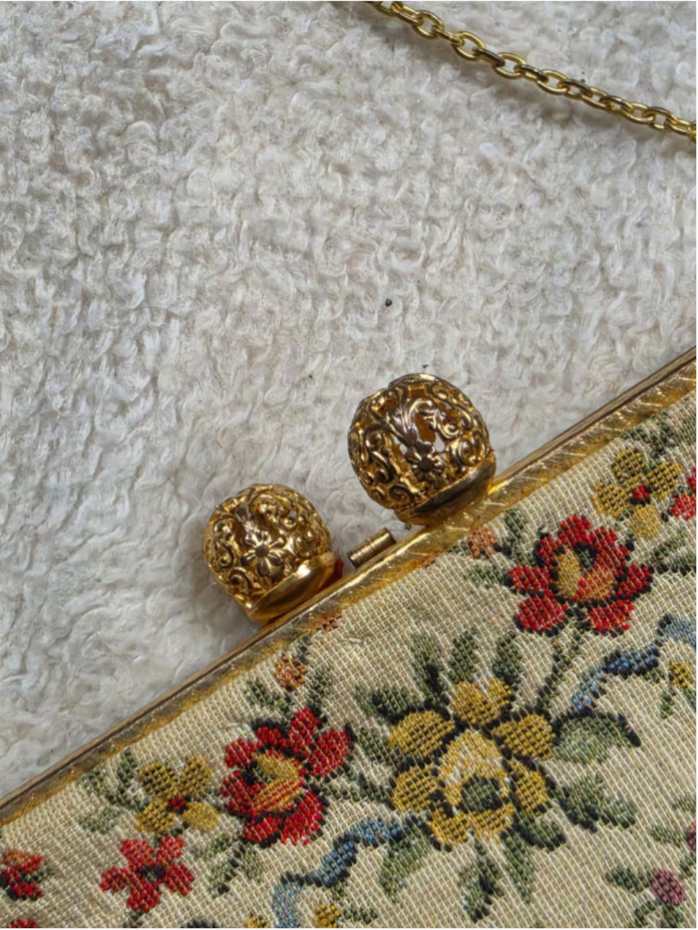 Vintage French Tapestry Purse HA & E Smith Bermuda Evening Bag Courting Scene EX - Picture 7 of 13